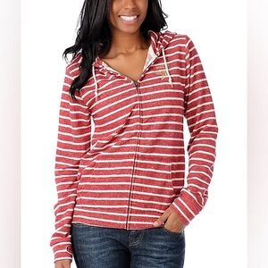 Obey Cotton Terry Striped Full Zip Hoodie